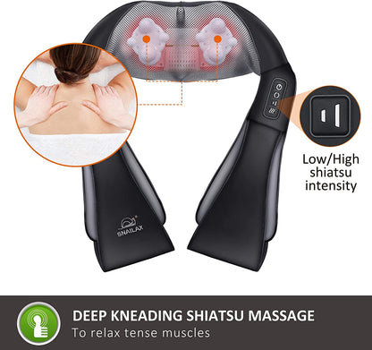 Neck Massager with Heat -Shiatsu Back Massager,Neck and Shoulder Massager,Christmas Gifts for Mom,Dad,Pillow Massagers for Neck and Back,Leg,Foot