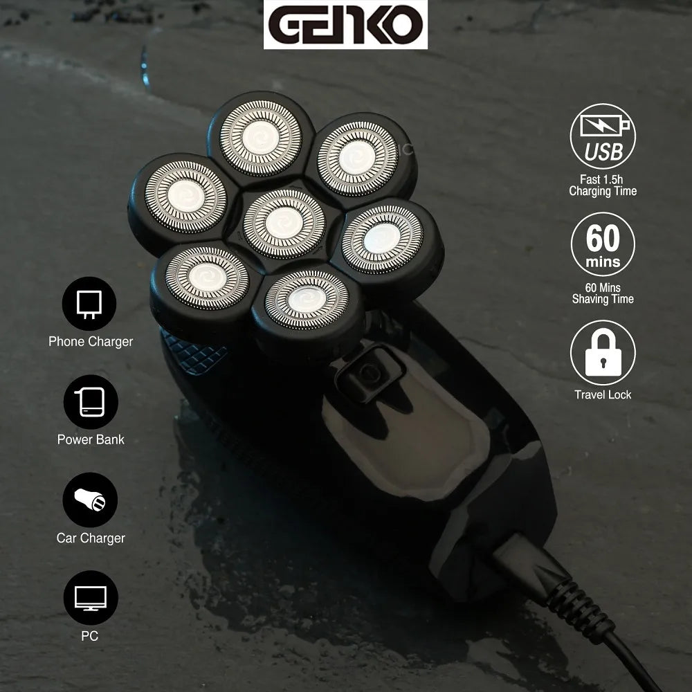 New Shaver for Men 7D Independently 7 Cutter Floating Head Waterproof Electric Razor Rechargeable Multifunction Trimmer for Men