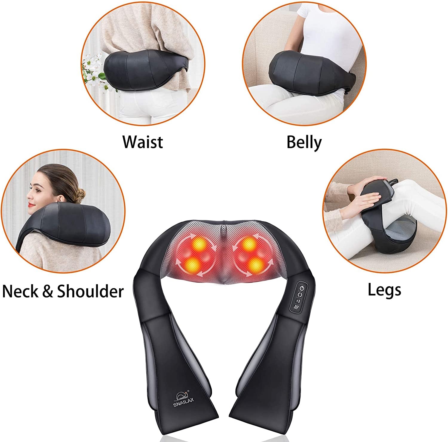 Neck Massager with Heat -Shiatsu Back Massager,Neck and Shoulder Massager,Christmas Gifts for Mom,Dad,Pillow Massagers for Neck and Back,Leg,Foot