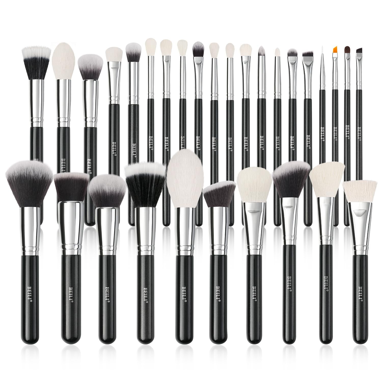 Makeup Brushes 30Pcs Professional Makeup Brush Set Premium Synthetic Kabuki Foundation Blending Brush Face Powder Blush Concealers Eye Shadows Make up Brush Set (Black)